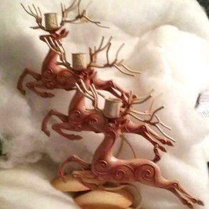 Set of 3 Reindeer Candle Holders
